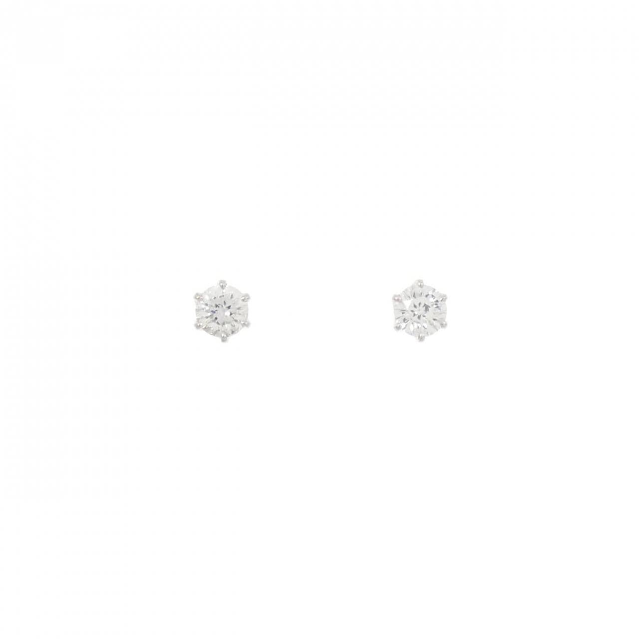 PT900 ソリティア ダイヤモンド ピアス 0.408CT