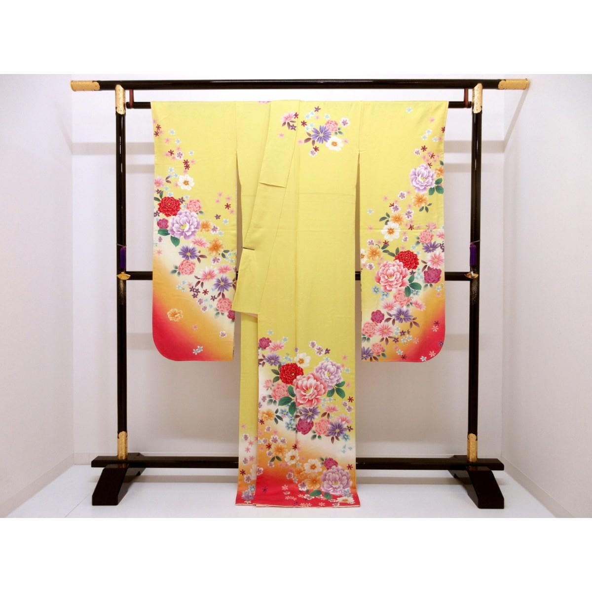 【未使用品】振袖　友禅金彩加工　ボカシ染