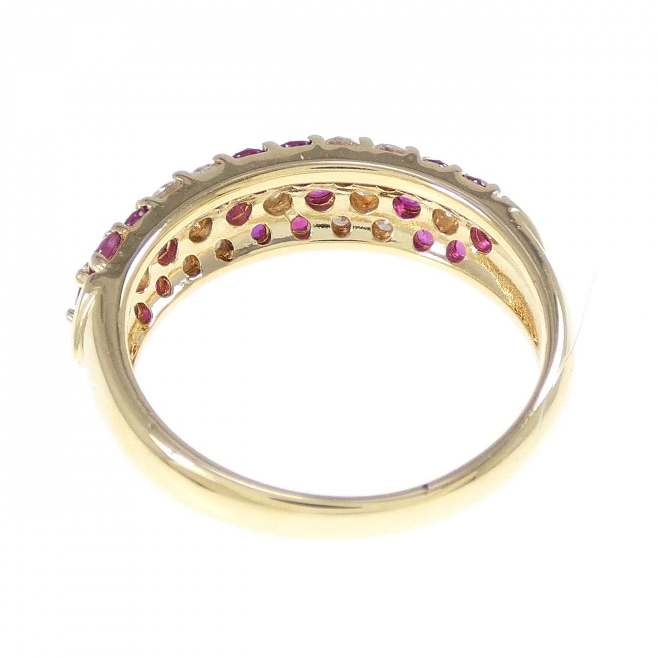 K18YG フラワー ルビー リング 0.95CT