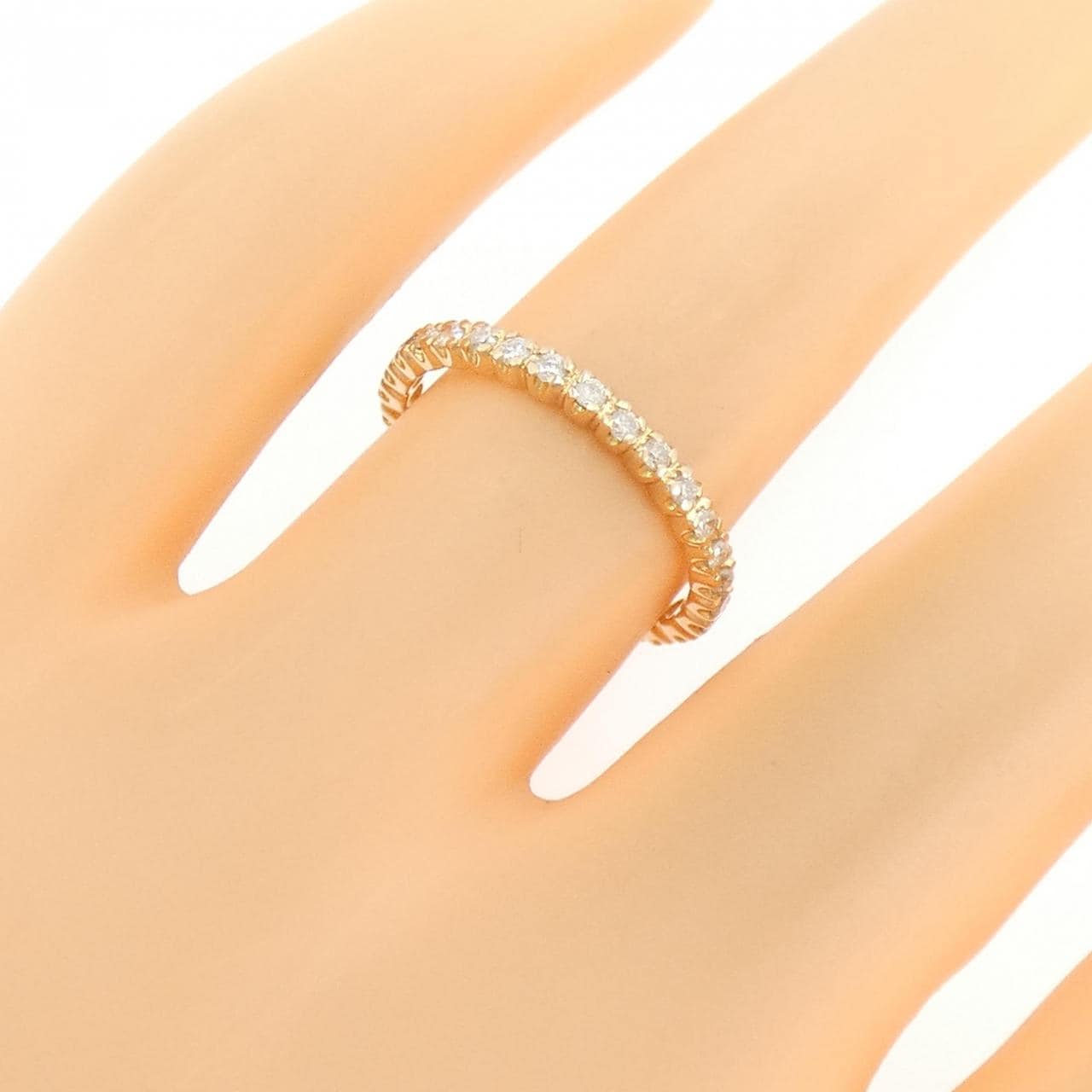 K18PG ハーフエタニティ ダイヤモンド リング 0.30CT
