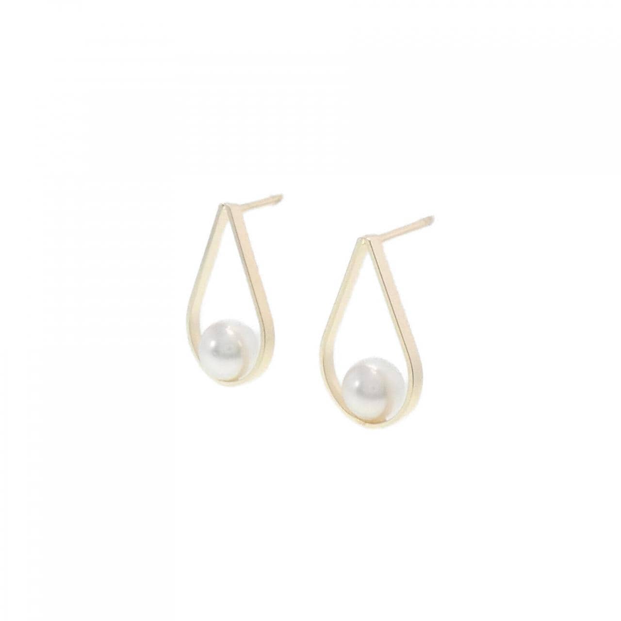 [BRAND NEW] K18YG Akoya pearl earrings 4.5mm