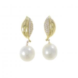 K18YG 白蝶パール ピアス 11.3mm