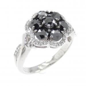 K14WG/K14BG フラワー ダイヤモンド リング 0.94CT