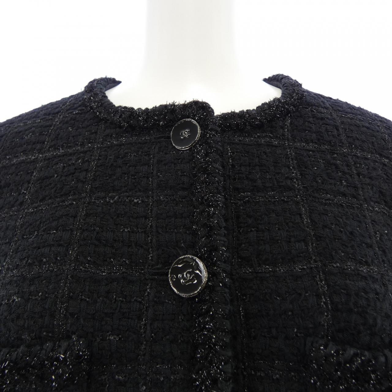 シャネル CHANEL LOOK56 P80445V72486 25B ノーカラージャケット