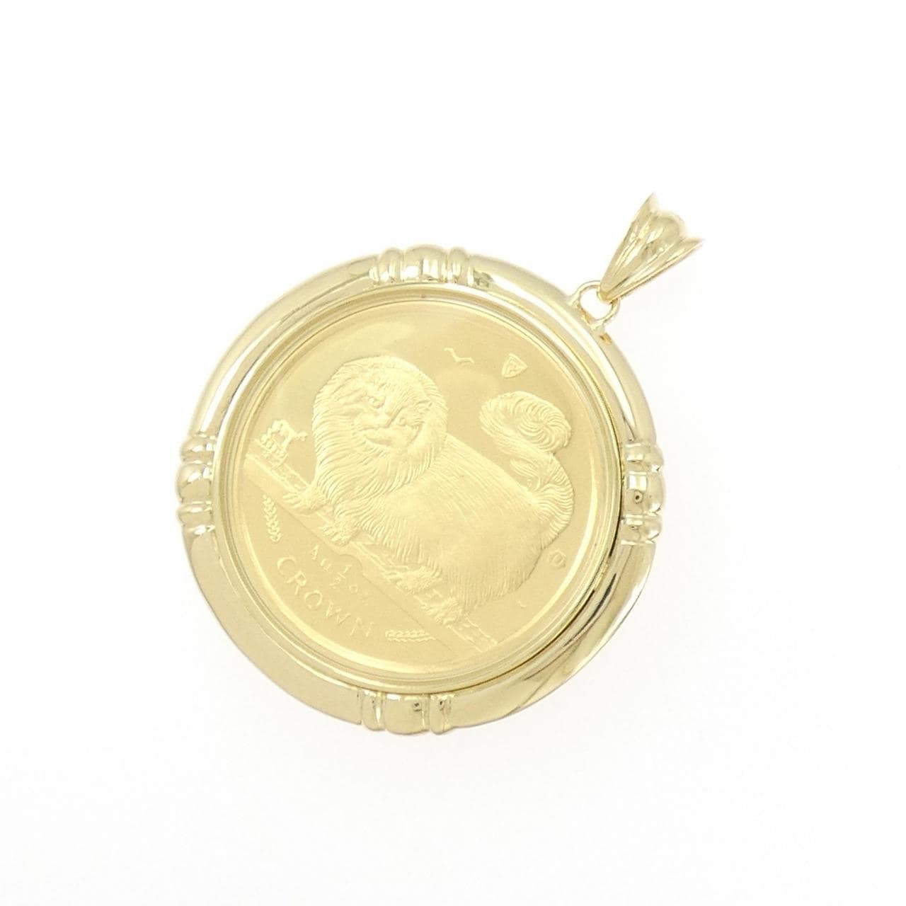 K18YG(枠) コイン ペンダント