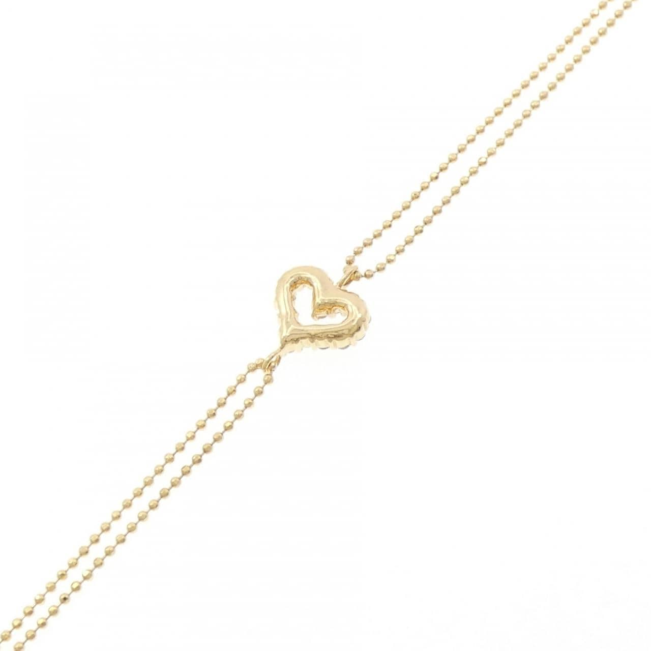 K18YG ハート ダイヤモンド ブレスレット 0.20CT