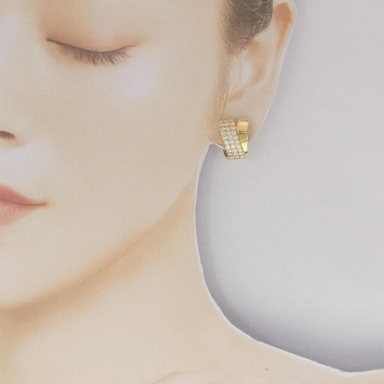 K18YG パヴェ ダイヤモンド ピアス/イヤリング 2.00CT