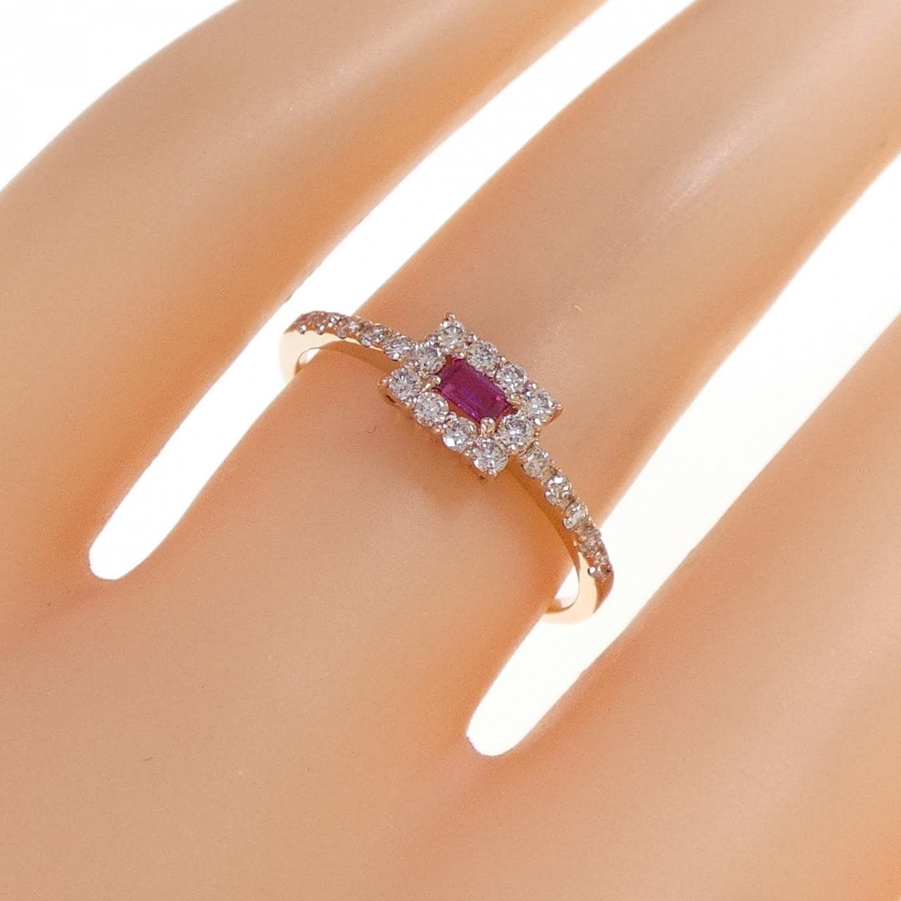 K18PG ルビー リング 0.08CT