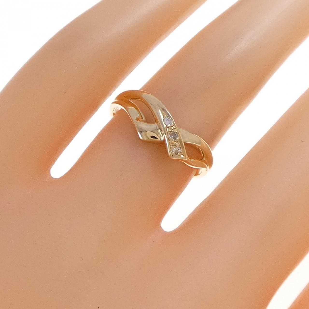 K18YG ダイヤモンド リング 0.03CT