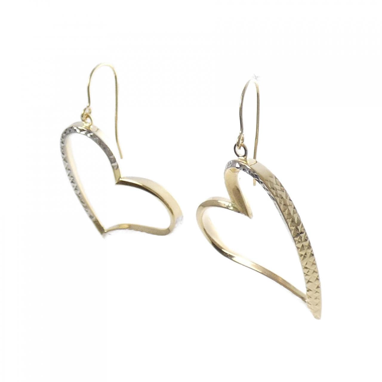 K14YG/K14WG ハート ピアス