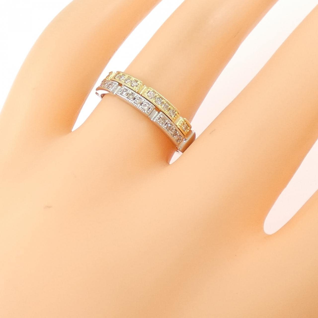 PT950/K18YG ダイヤモンド リング 0.20CT