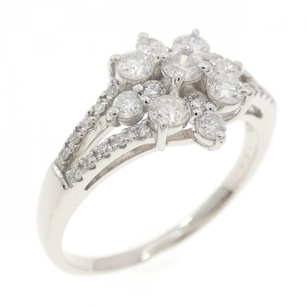 PT900 フラワー ダイヤモンド リング 0.50CT