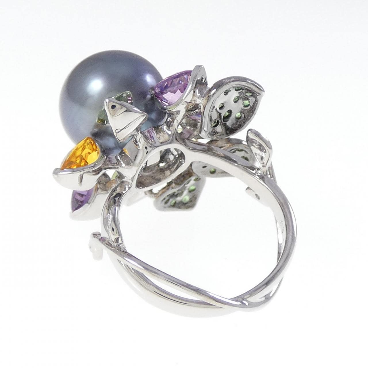 K18WG/K18BG カラーストーン リング