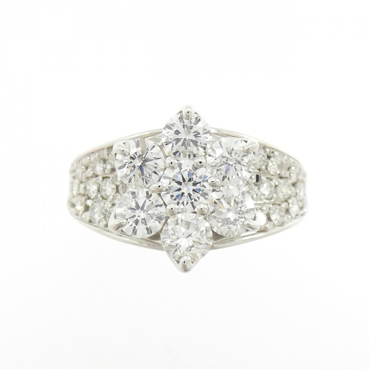 PT900 フラワー ダイヤモンド リング 2.00CT