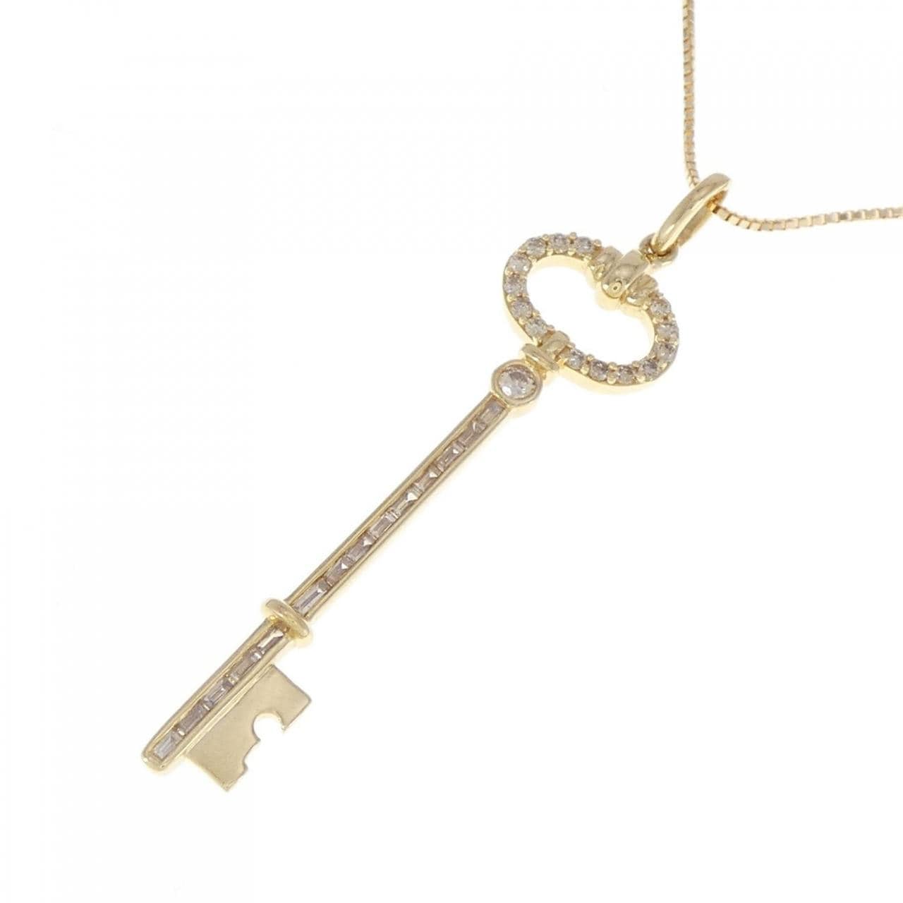 K18YG key Diamond necklace 0.37CT