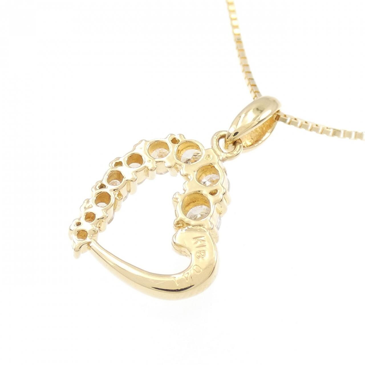 K18YG ハート ダイヤモンド ネックレス 0.41CT