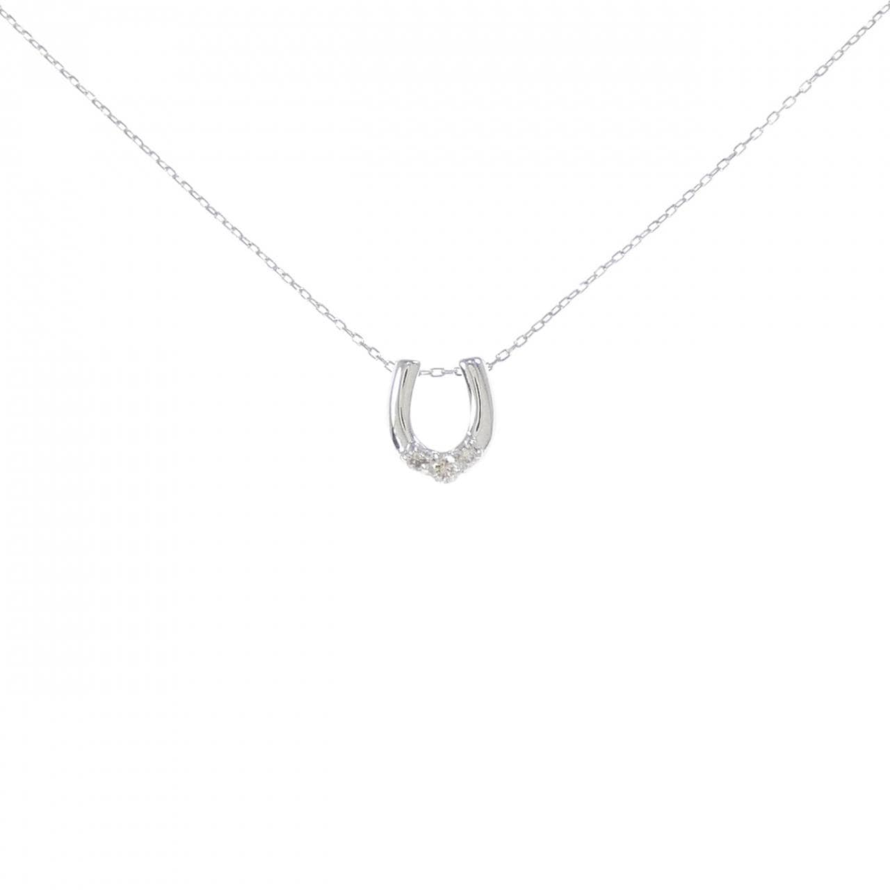 【新品】K18WG ダイヤモンド ネックレス 0.05CT