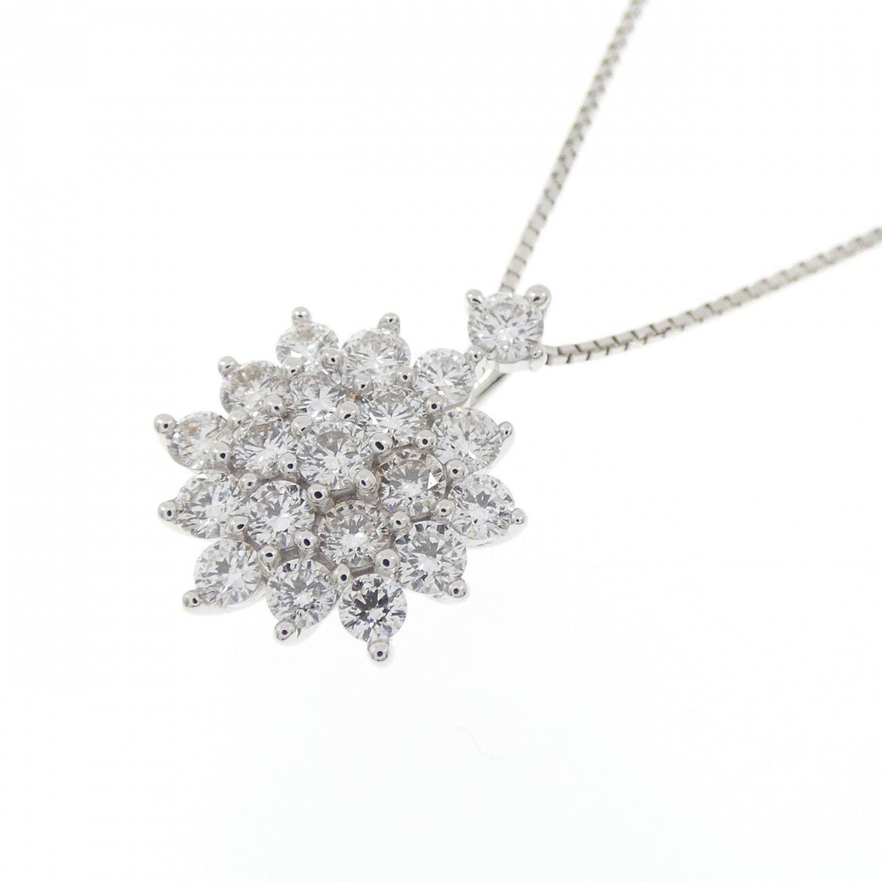 K18WG ダイヤモンド ネックレス 0.92CT