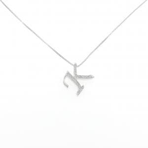 K18WG イニシャルK ダイヤモンド ネックレス 0.17CT