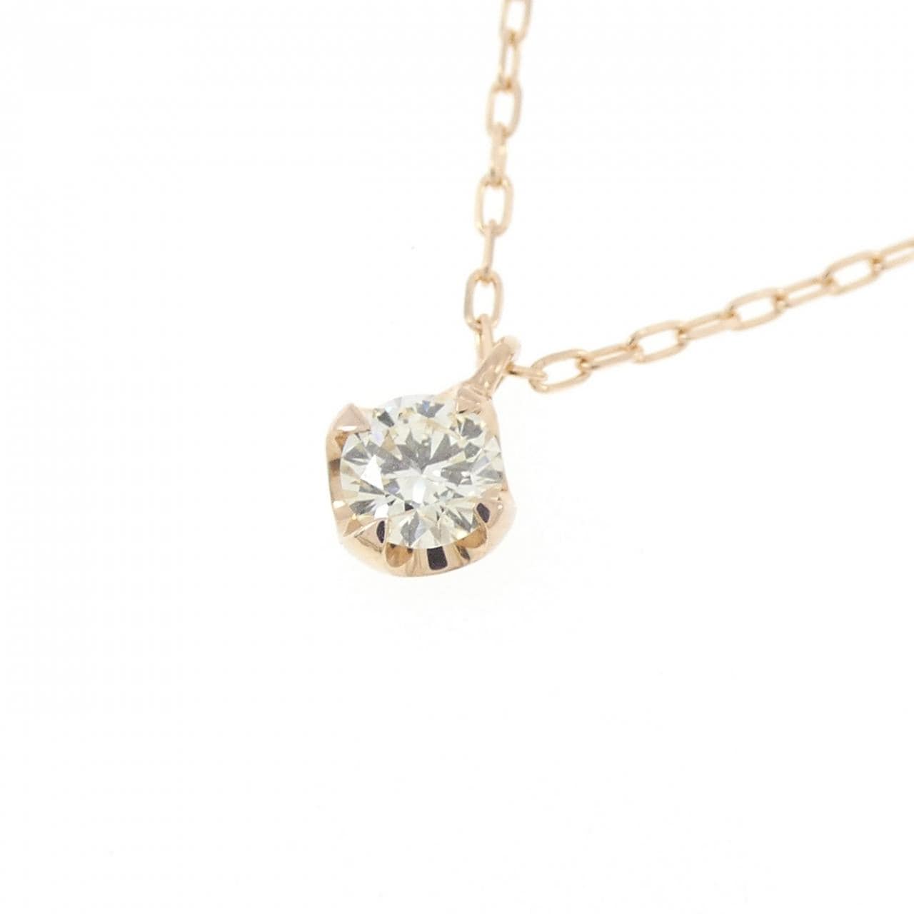K18PG ソリティア ダイヤモンド ネックレス 0.20CT