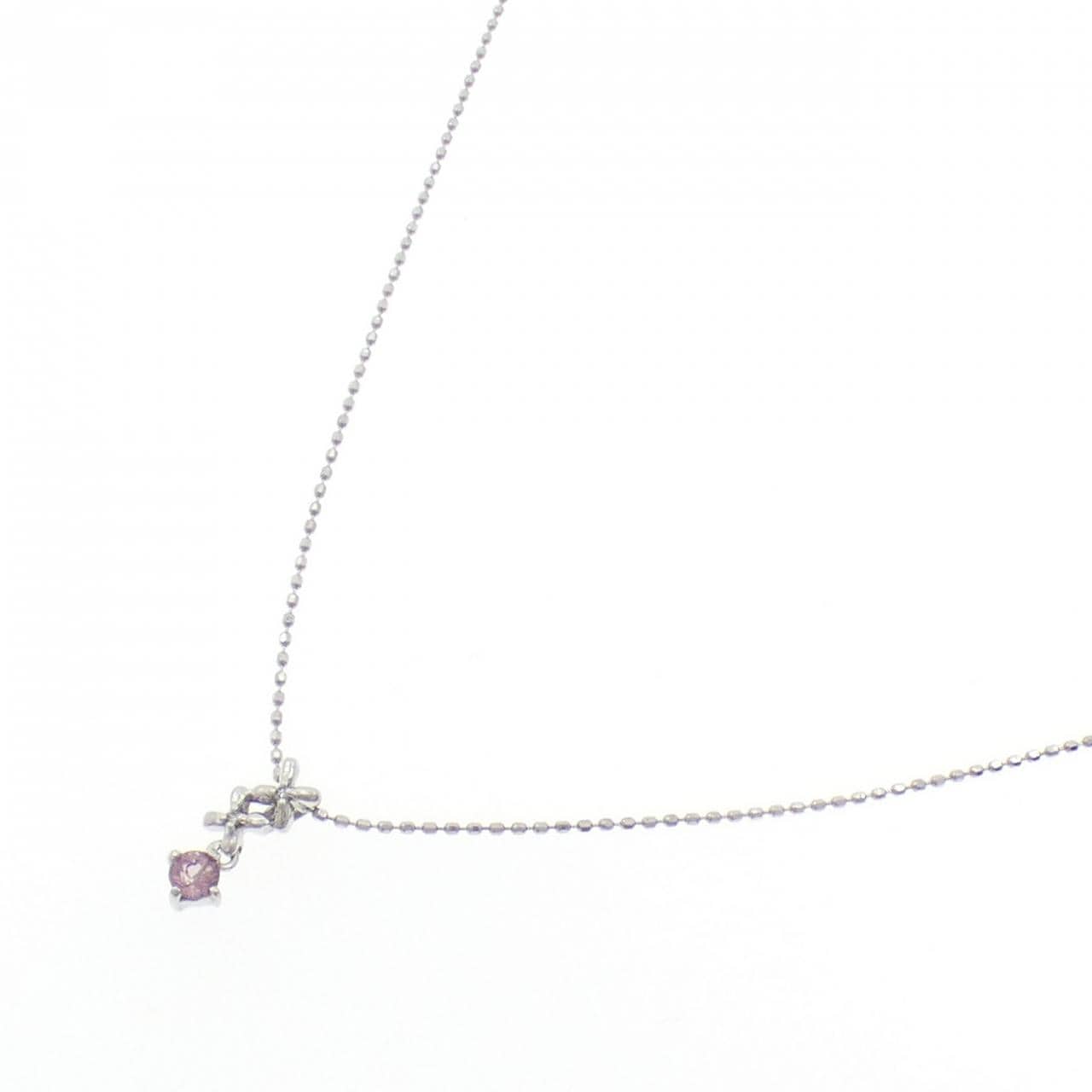 K18WG/750WG ガーネット ネックレス