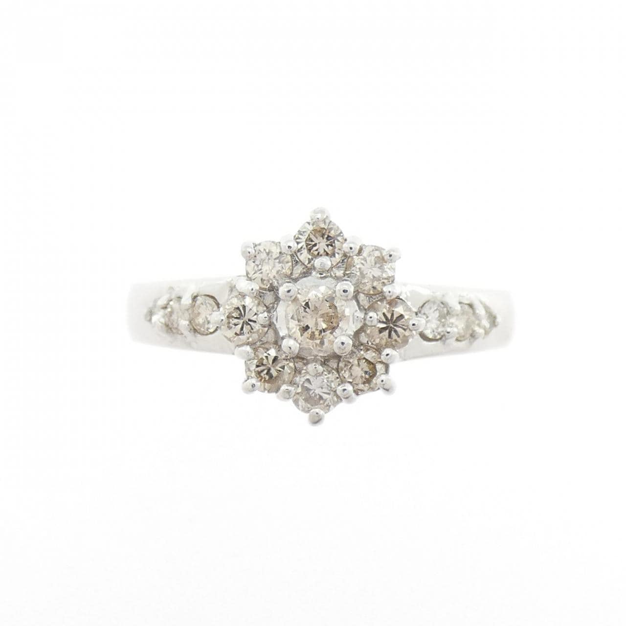 PT900 フラワー ダイヤモンド リング 0.50CT