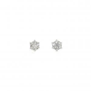 PT900 ソリティア ダイヤモンド ピアス 0.20CT