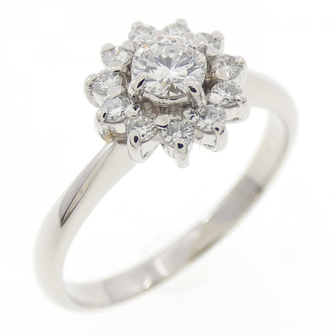 PT900 フラワー ダイヤモンド リング 0.14CT