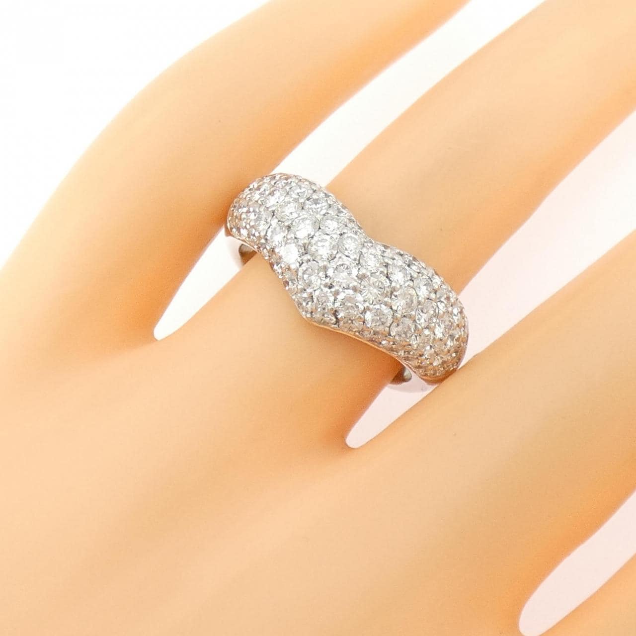 K18WG パヴェ ダイヤモンド リング 2.03CT