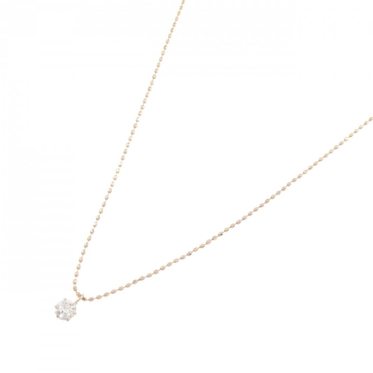 K18PG ソリティア ダイヤモンド ネックレス 0.10CT