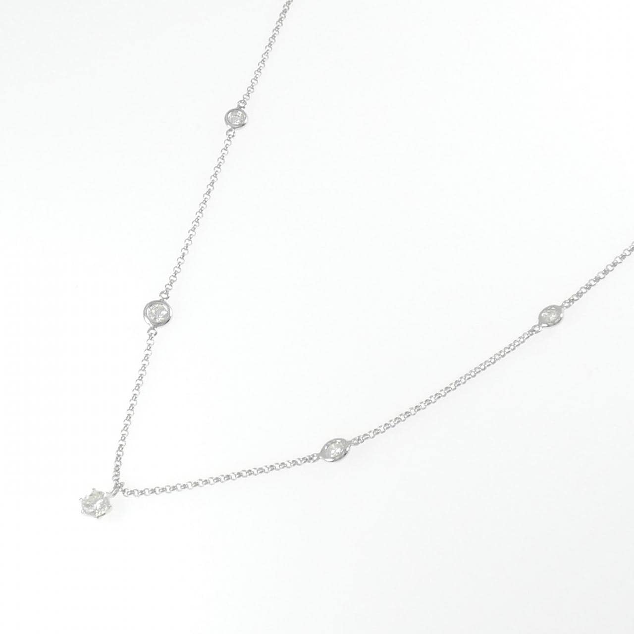 K18WG ダイヤモンド ネックレス 0.656CT