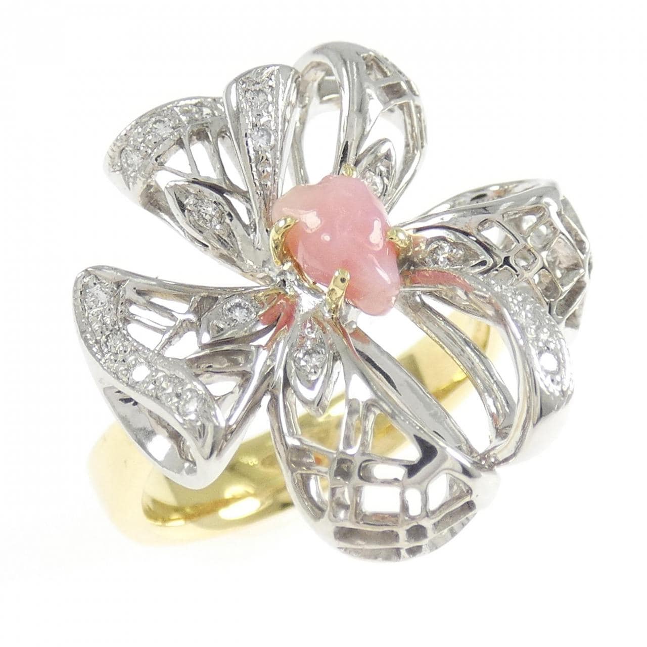 K18YG/K18WG コンクパール リング 0.52CT