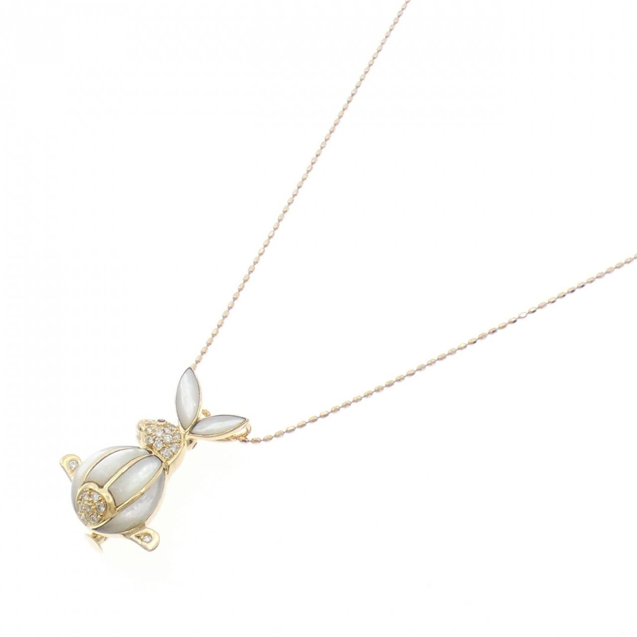 K18YG ラビット カラーストーン ネックレス