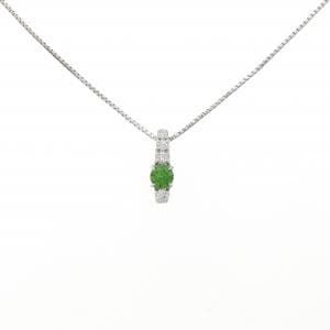 PT900/K18WG デマントイドガーネット ネックレス 0.20CT