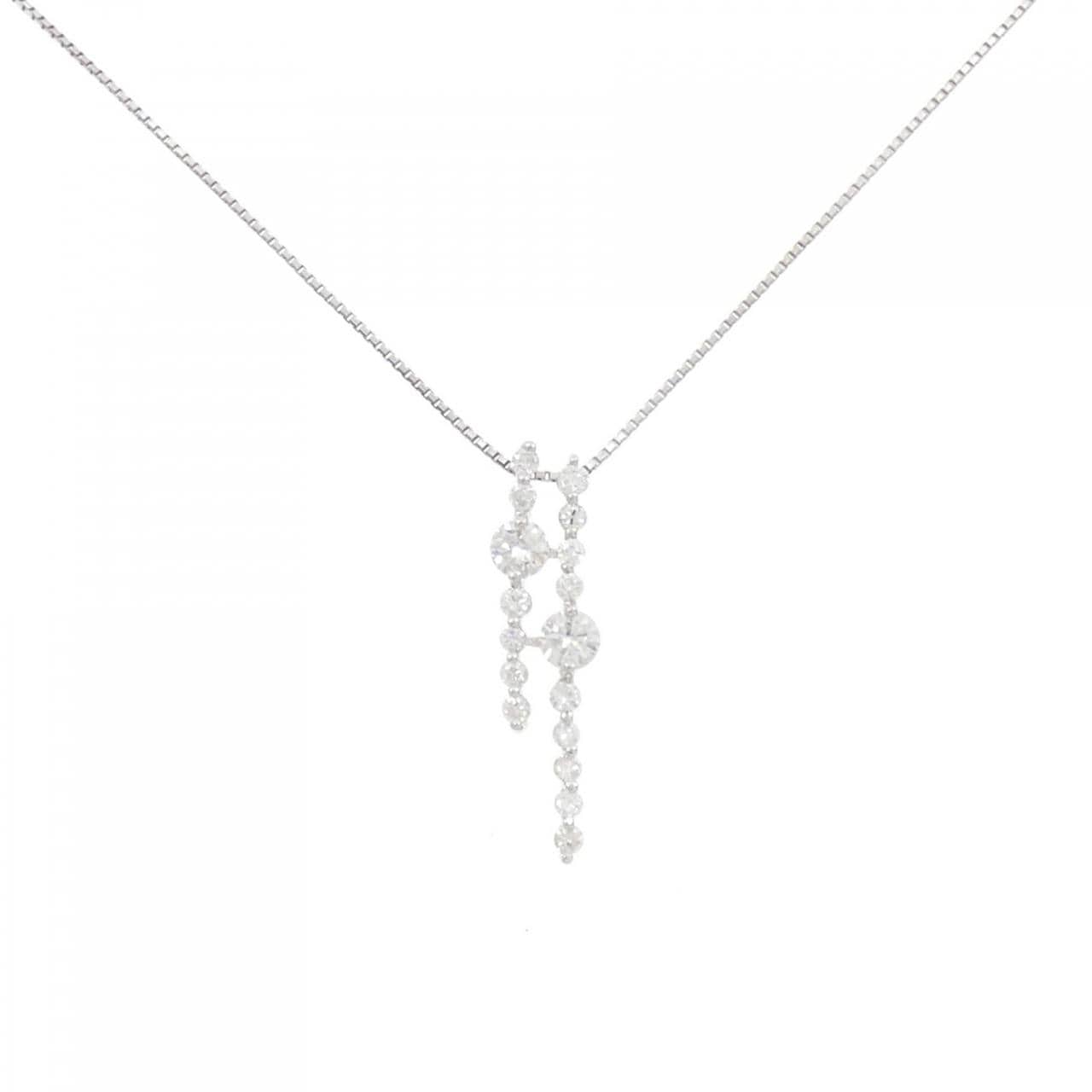 K18WG ダイヤモンド ネックレス 0.84CT