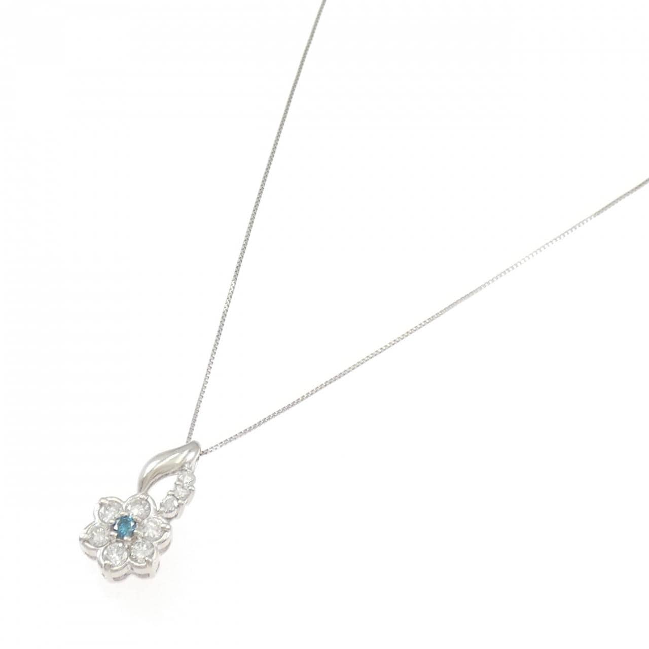 PT900/PT850 フラワー ダイヤモンド ネックレス 0.50CT