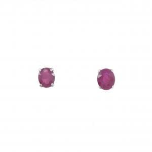 K18WG ルビー ピアス 1.10CT