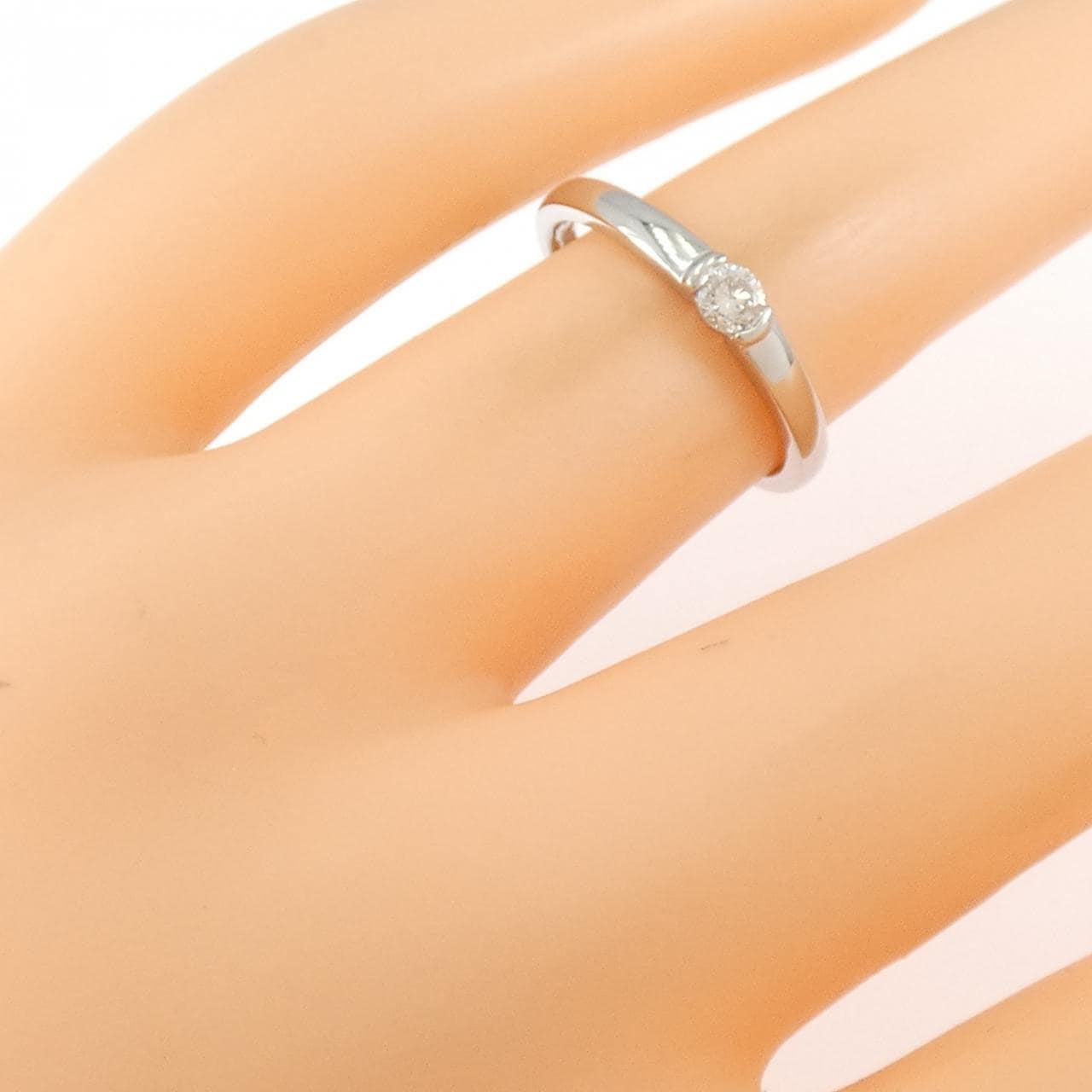 PT900 ソリティア ダイヤモンド リング 0.10CT
