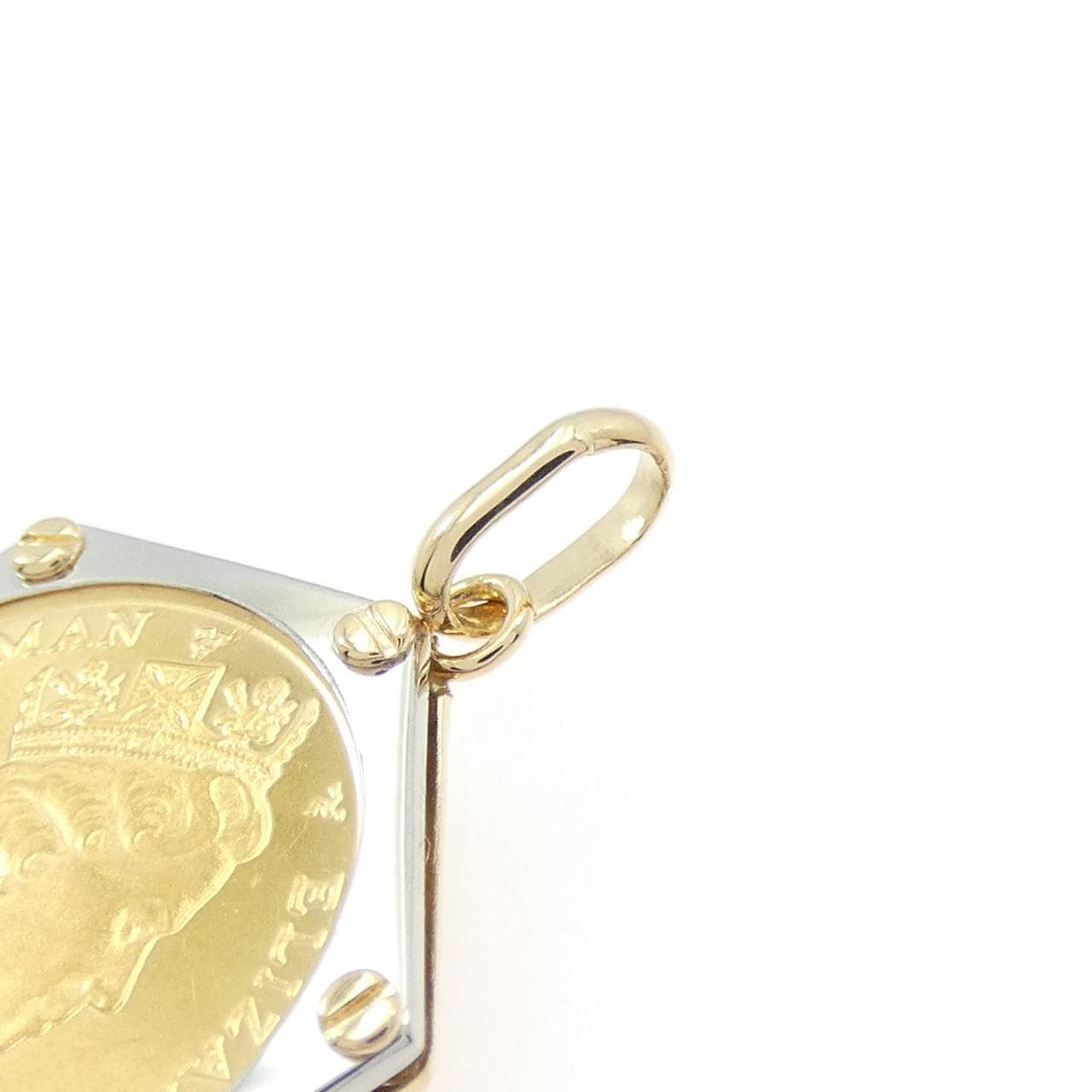 K18YG/PT (框) 硬币吊坠