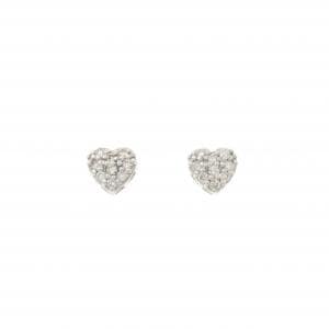 K18WG ハート ダイヤモンド ピアス 0.25CT
