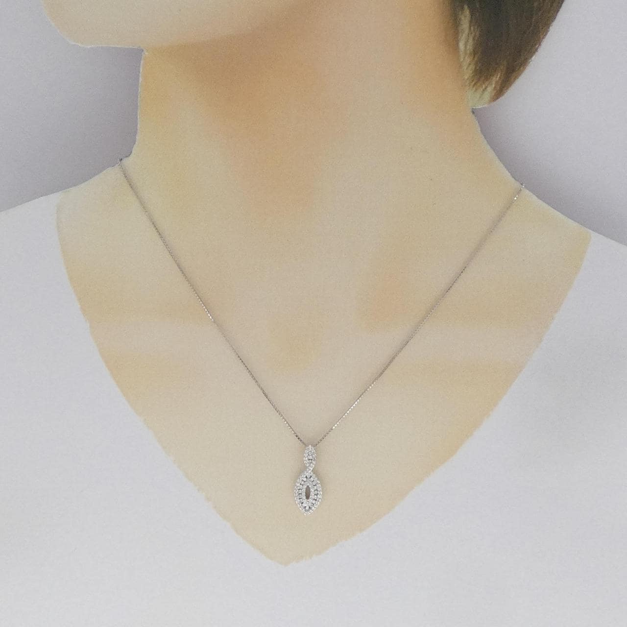 K18WG ダイヤモンド ネックレス 0.30CT