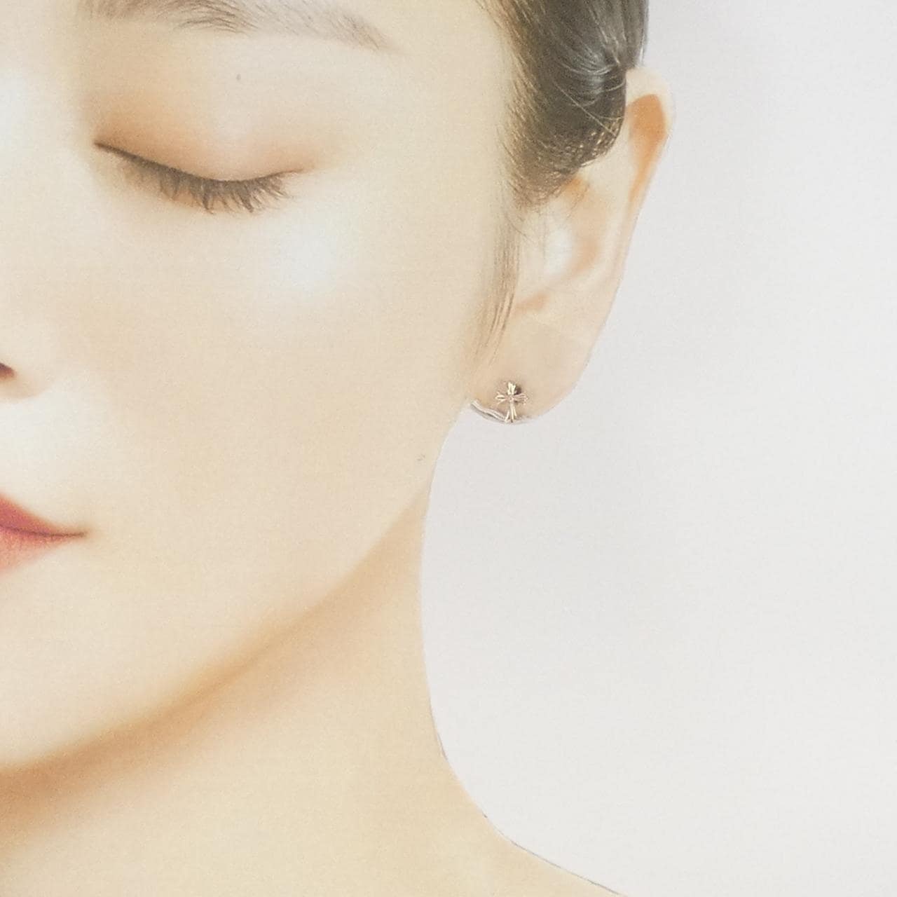 K18PG クロス ピアス