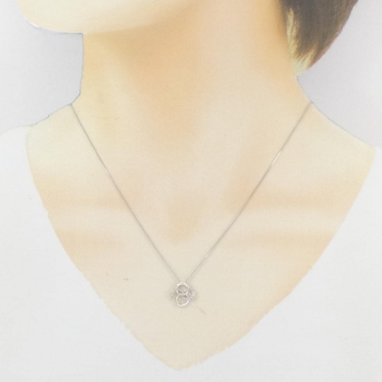 K18WG ダイヤモンド ネックレス 0.05CT