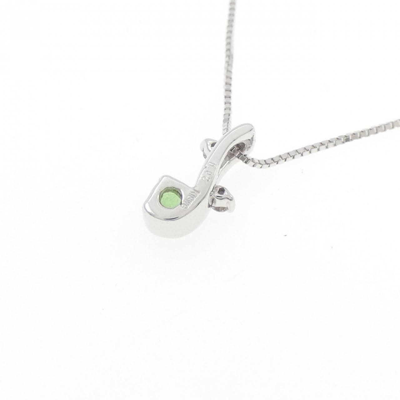 K18WG グリーンガーネット ネックレス