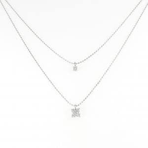 K18WG フラワー ダイヤモンド ネックレス 0.20CT