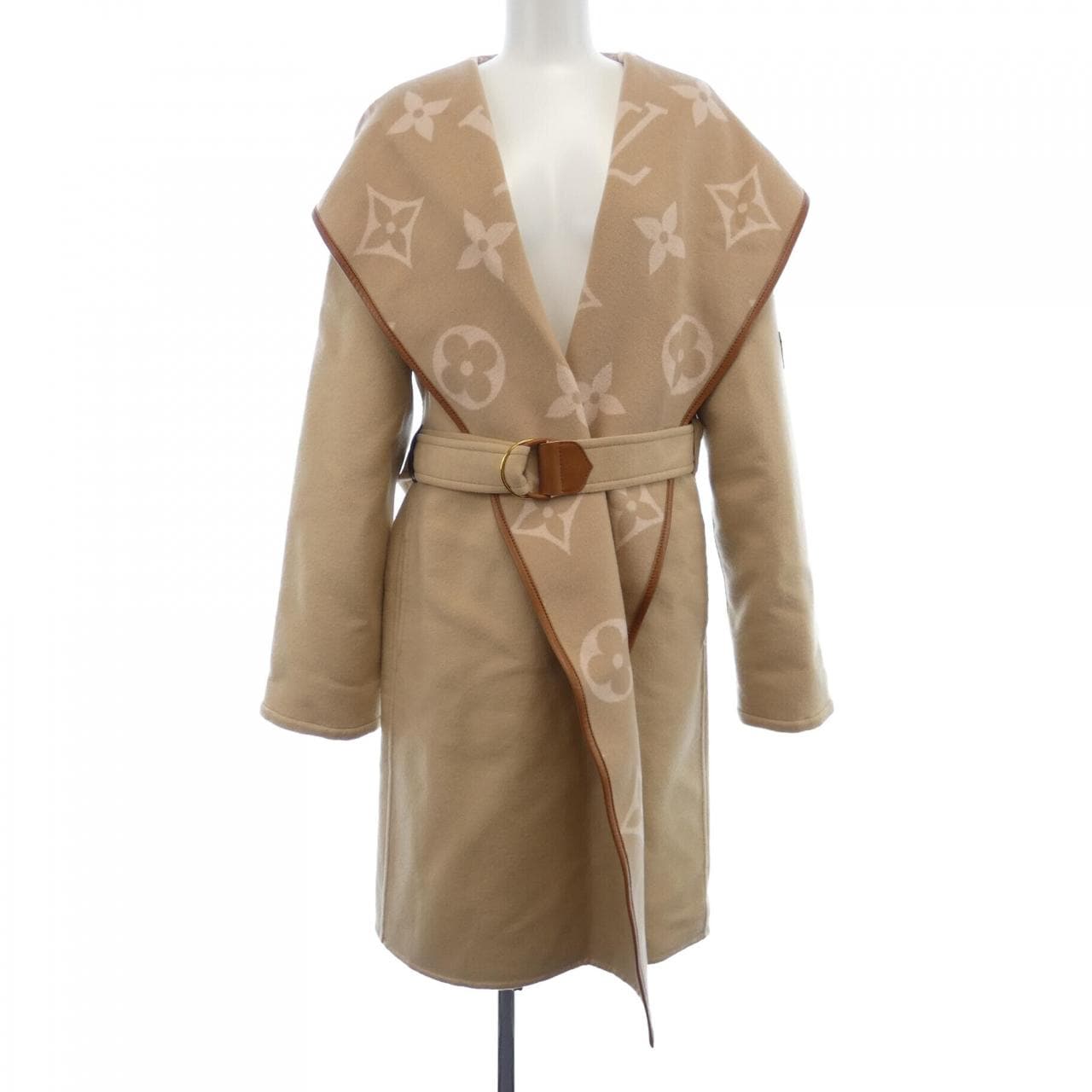 LOUIS VUITTON Vuitton Belted Double-Face Hooded Wrap Coat FMCO05NUV