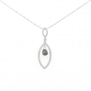 K18WG/PT850 ダイヤモンド ネックレス 0.80CT