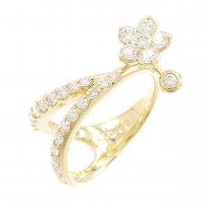 K18YG フラワー ダイヤモンド リング 0.60CT