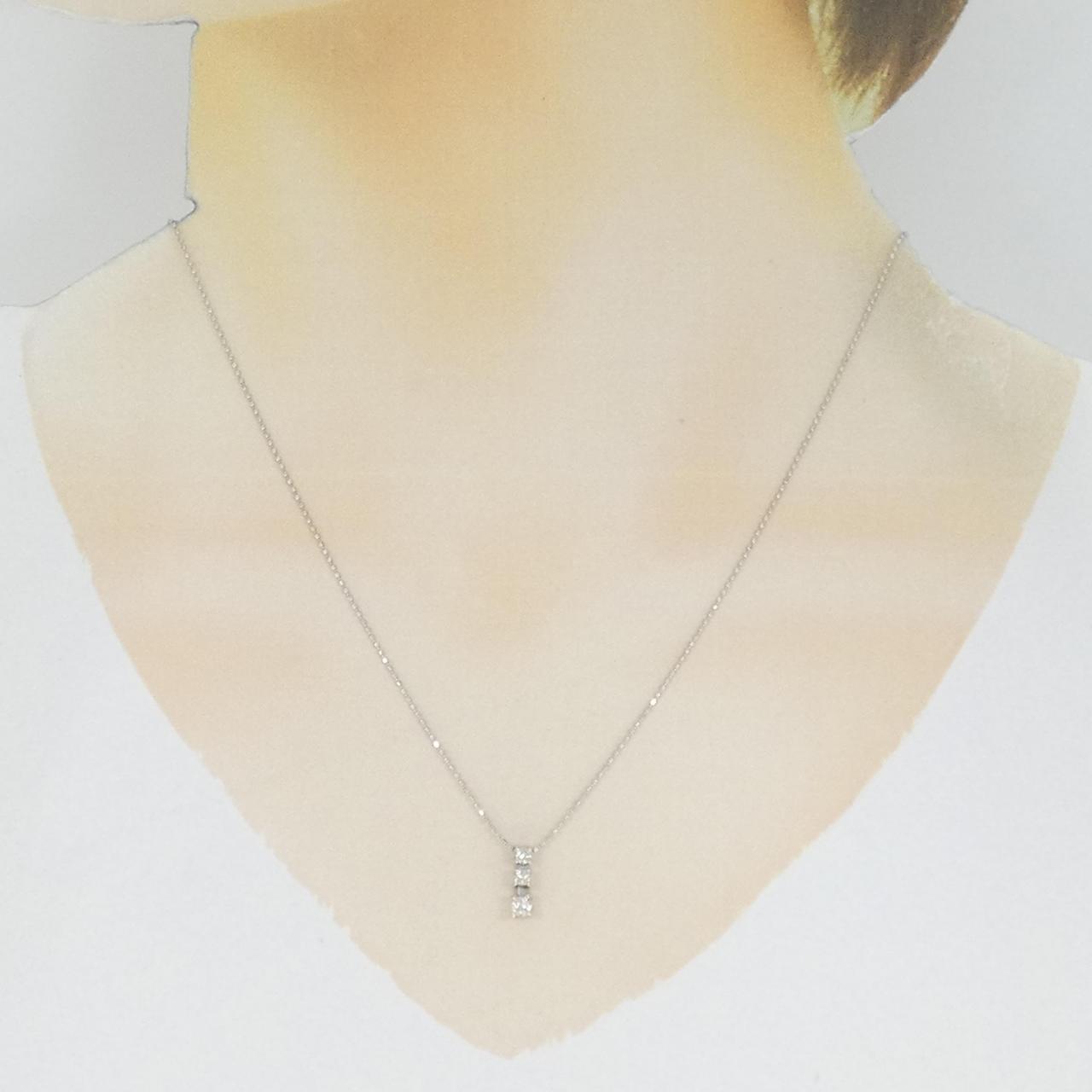 K18WG ダイヤモンド ネックレス 0.20CT