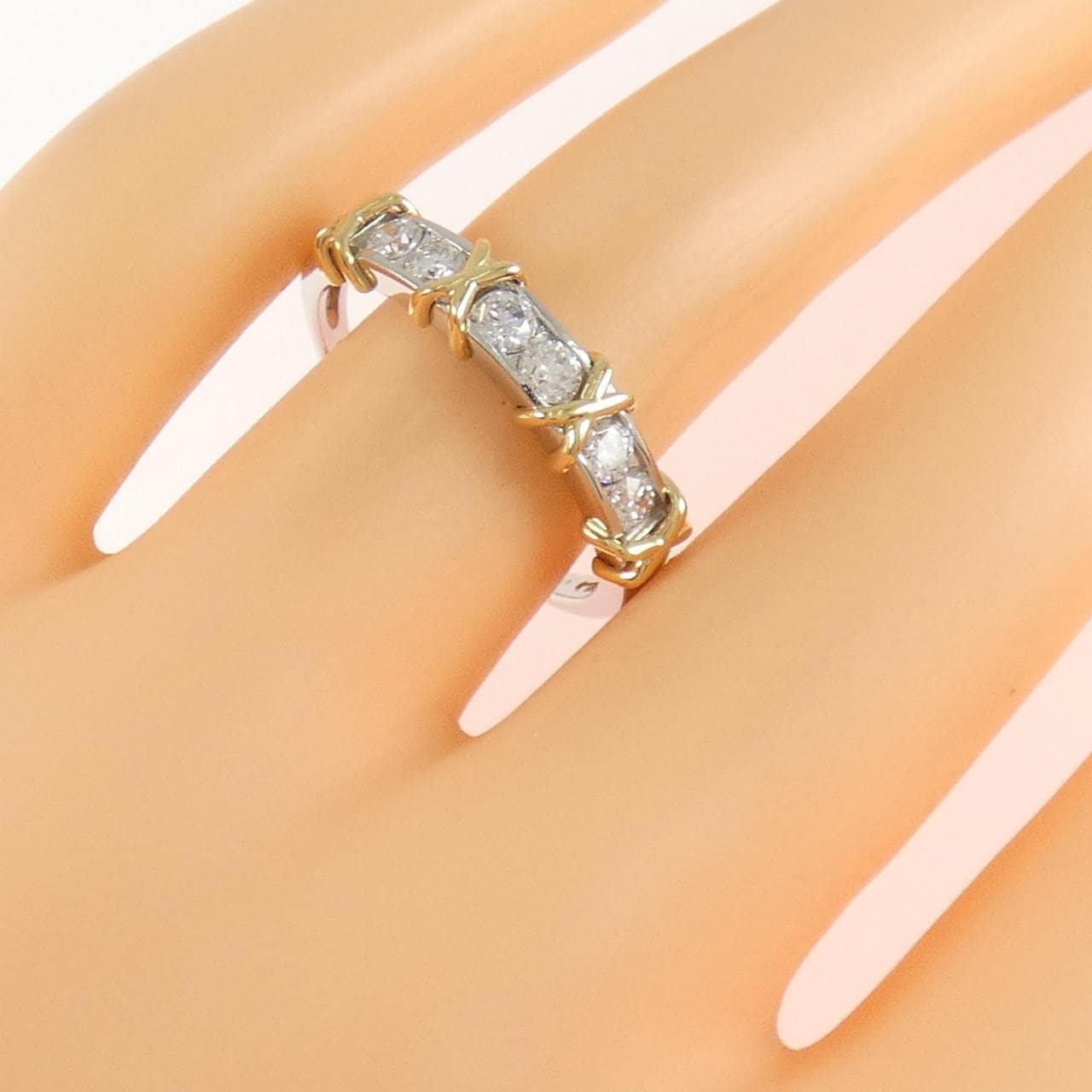 PT950/K18YG钻石戒指 0.50克拉